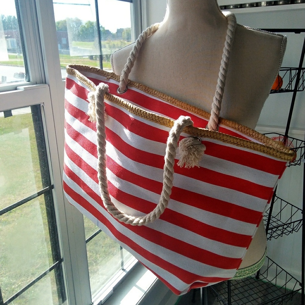 Extra Large Canvas Beach Bag, Shoulder Zipper Beac